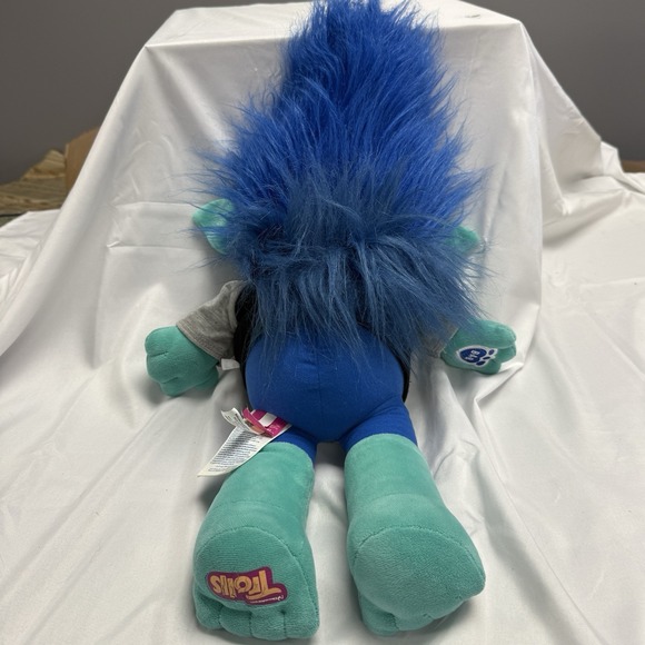Dreamworks Happy Branch Trolls Plush Blue Haired Troll 23" Tall BAB Build A Bear - Picture 3 of 6